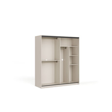 Armoire avec 2 portes coulissantes 180 cm - Gris et Bois