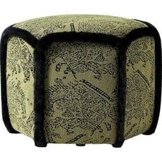 Ottoman tissu à motifs 50 cm - Vert noir