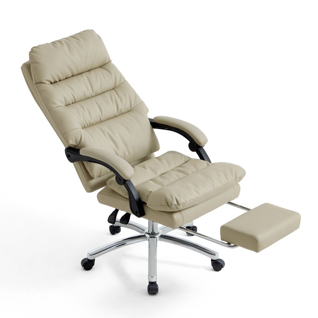 Fauteuil de bureau à roulette ajustable - Crème