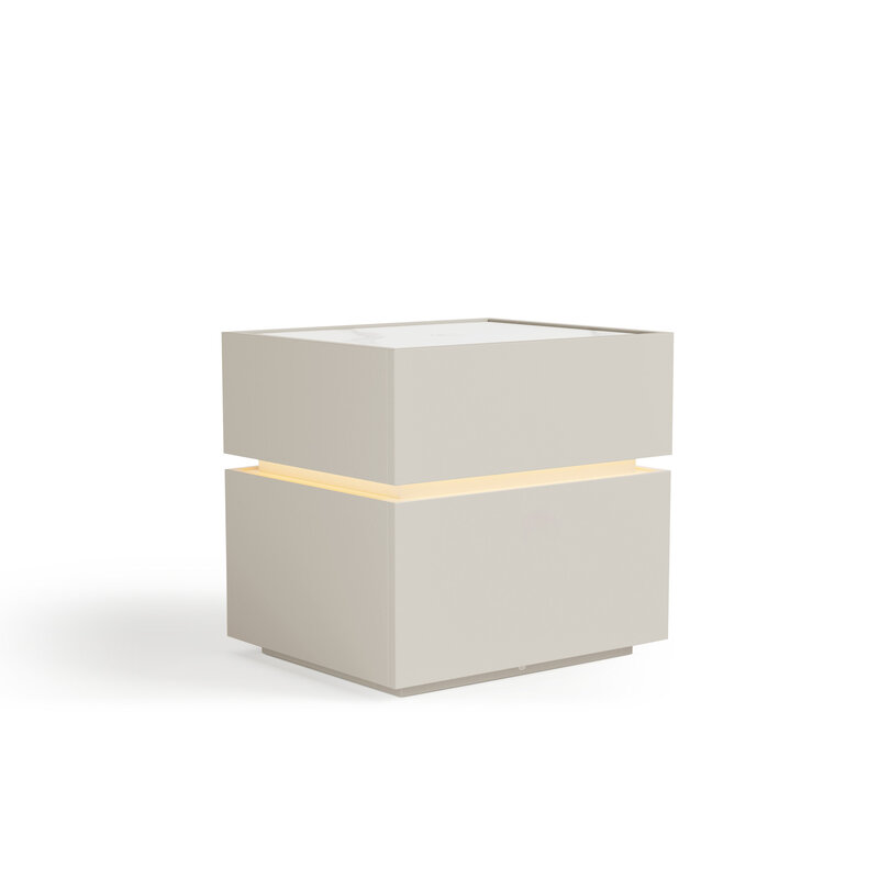 Smart bedside table (lighting style) Color: gray + white