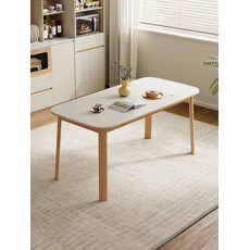 Table à manger 160 cm - Blanc et bois