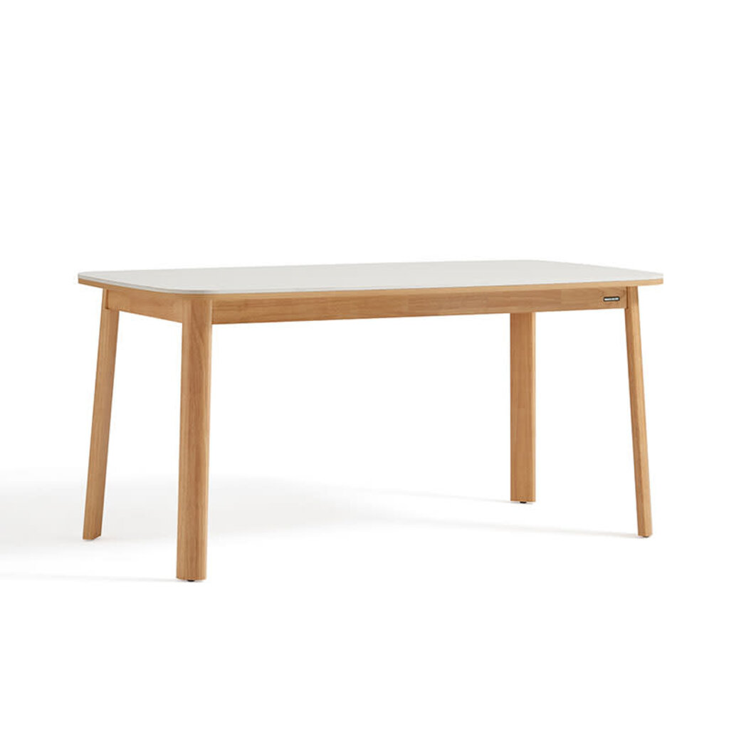 Table à manger 160 cm - Blanc et bois