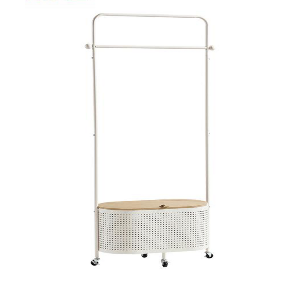 Porte vêtements sur roulettes - Blanc