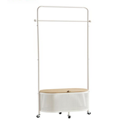 Porte vêtements sur roulettes - Blanc