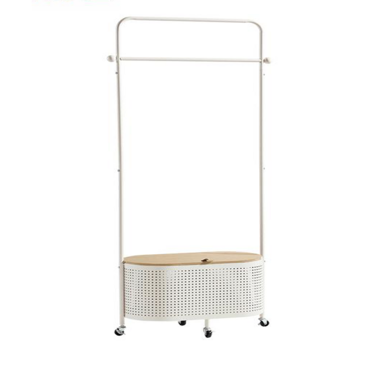 Porte vêtements sur roulettes - Blanc