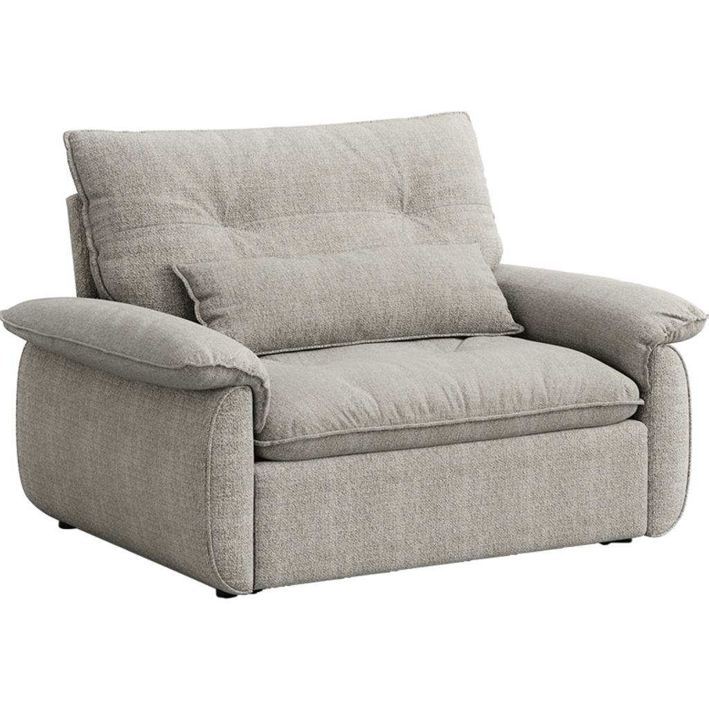 Fauteuil en tissu 131x100x80 cm Gris
