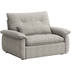 Fauteuil en tissu 131x100x80 cm Gris