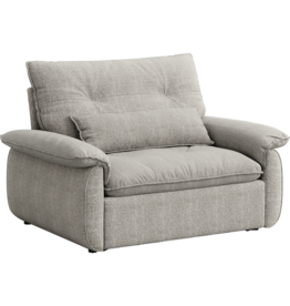 Fauteuil en tissu 131x100x80 cm Gris