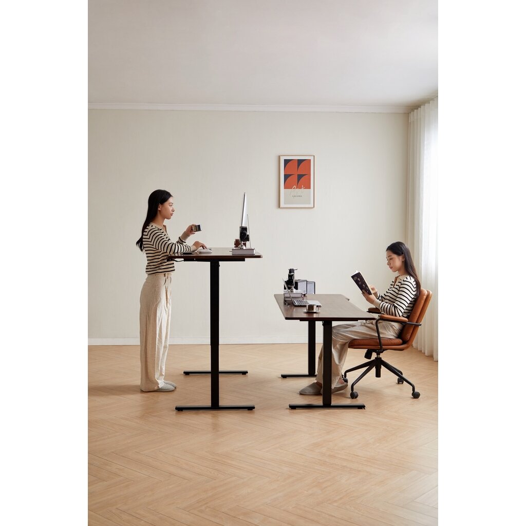 Bureau assis-debout électrique 180x80x71 cm Noir Bois
