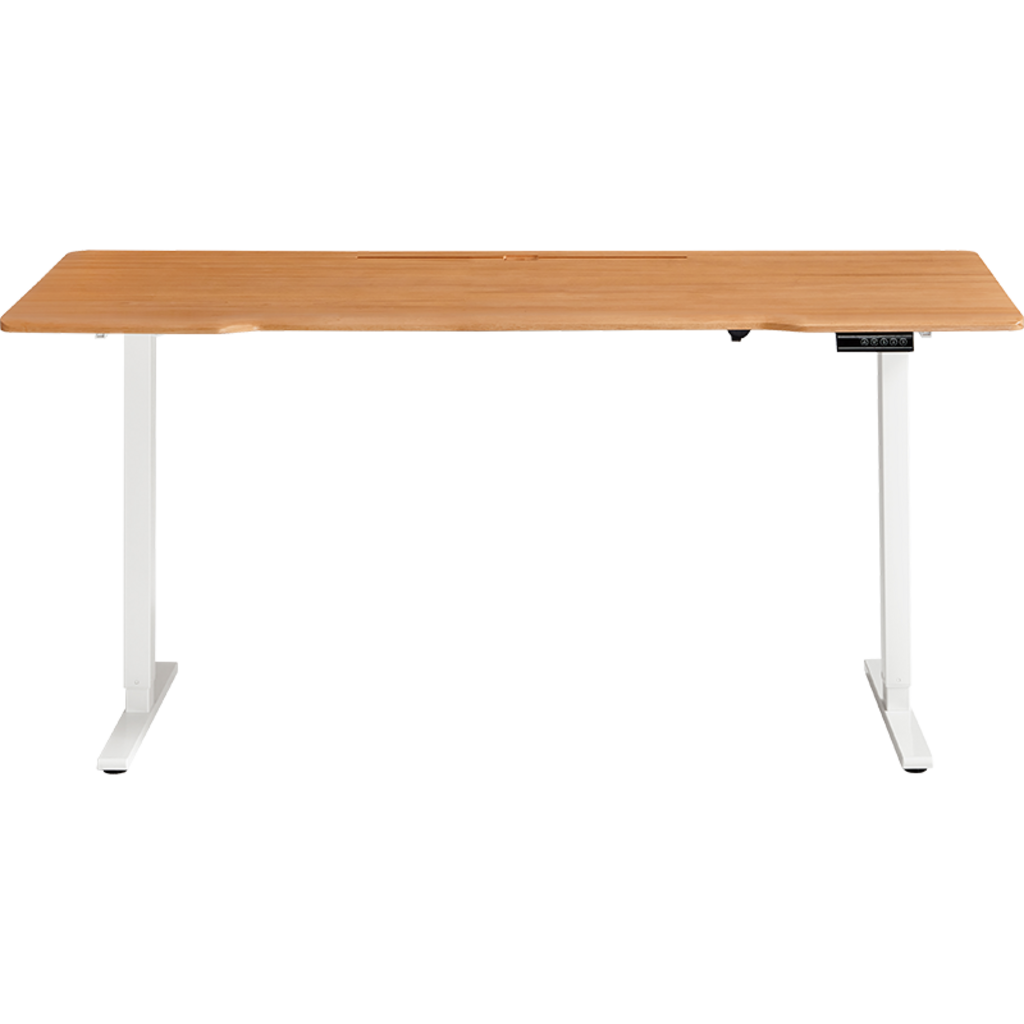 Bureau assis-debout électrique 180x80x71 cm Blanc Bois