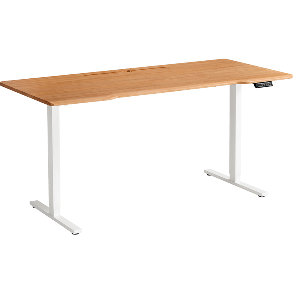 Bureau assis-debout électrique 180x80x71 cm Blanc Bois