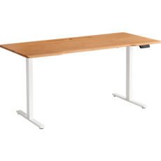 Bureau assis-debout électrique 180x80x71 cm Blanc Bois