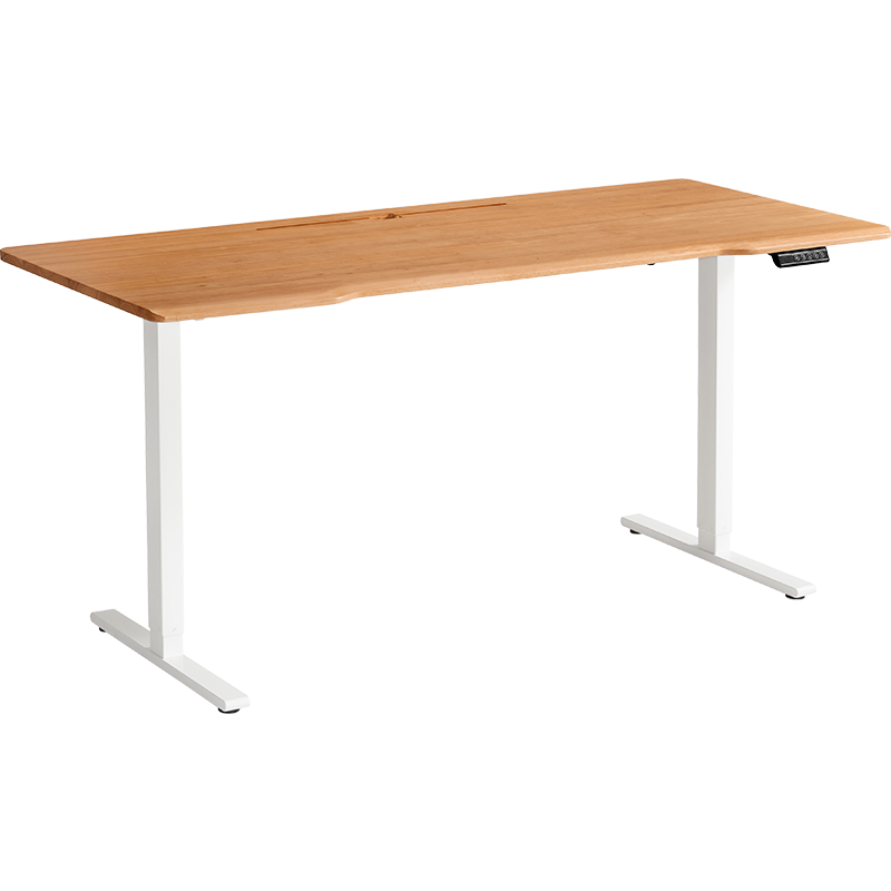 Bureau assis-debout électrique 180x80x71 cm Blanc Bois