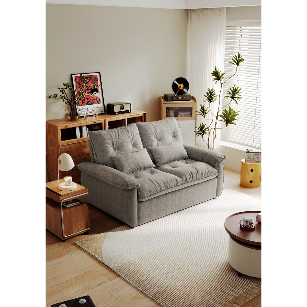 Canapé 2 places en tissu 186x100x80 cm Gris