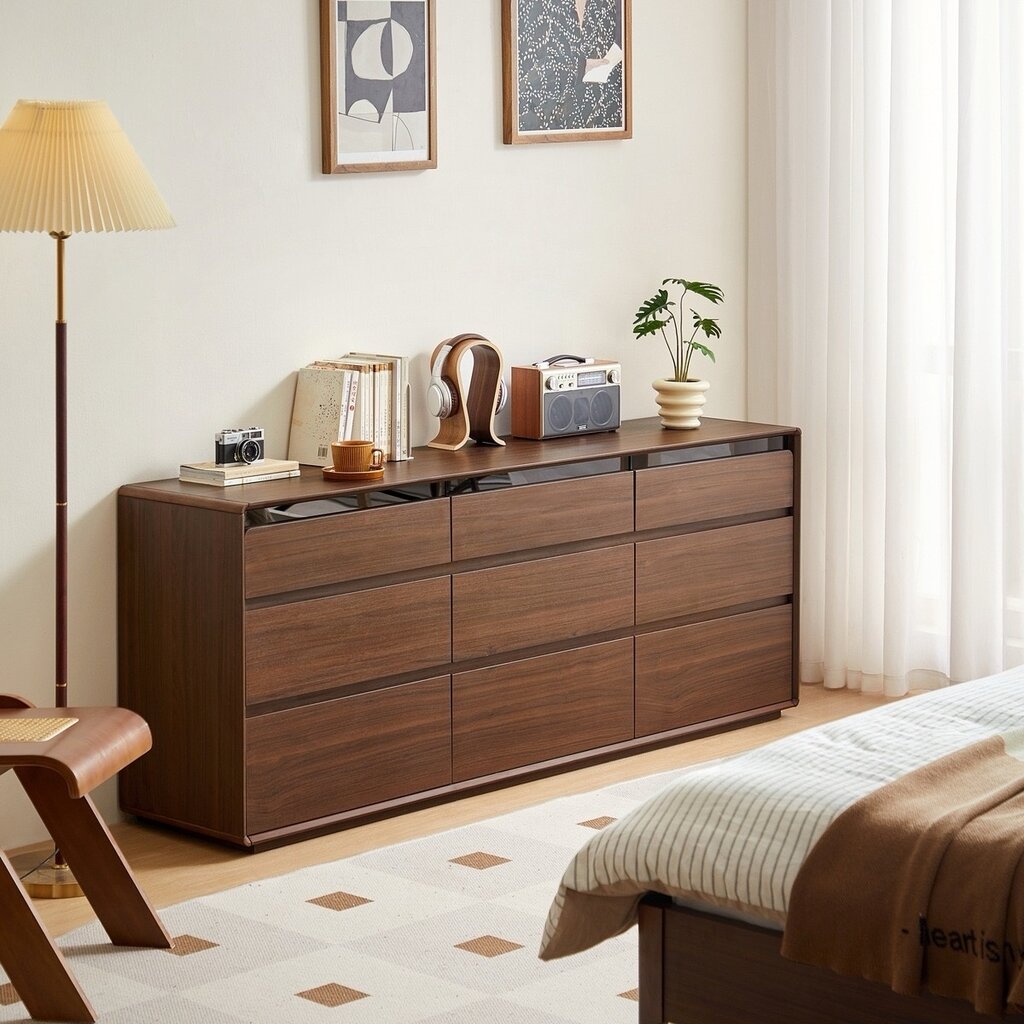 Commode 9 tiroirs 178x39x71 cm Bois