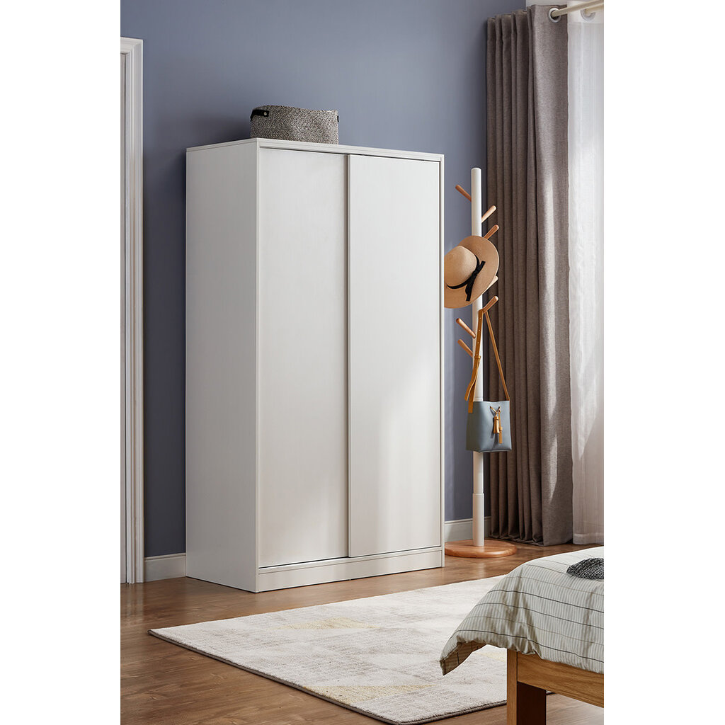 Armoire 2 portes coulissantes 100 cm - blanc