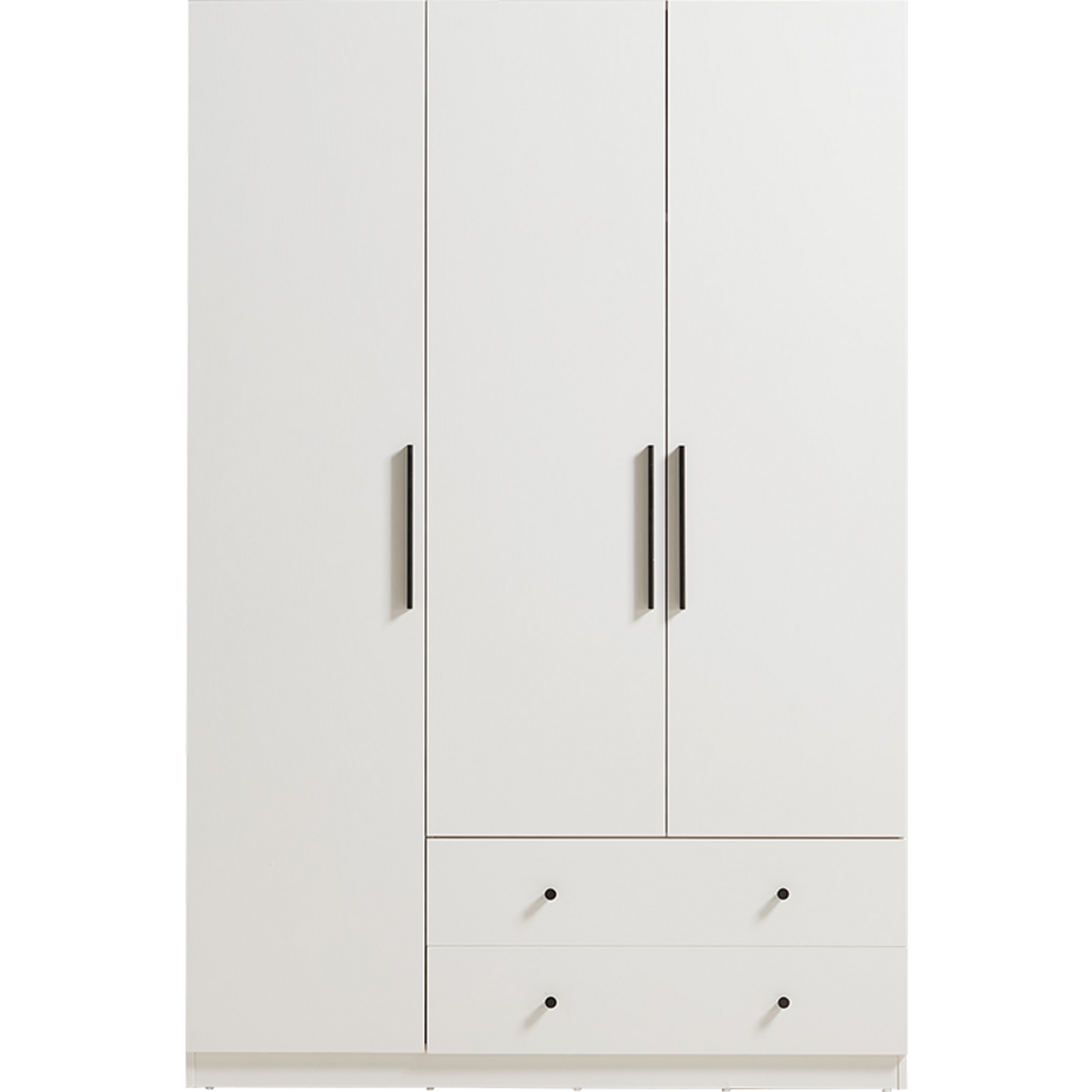 Armoire 3 portes 2 tiroirs 120x60x180 cm - Blanc