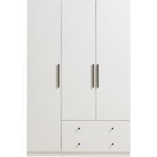 Armoire 3 portes 2 tiroirs 120x60x180 cm - Blanc