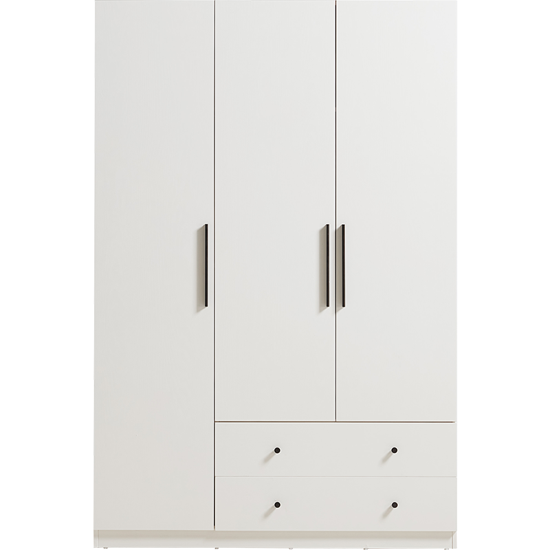 Armoire 3 portes 2 tiroirs 120x60x180 cm - Blanc