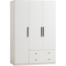 Armoire 3 portes 2 tiroirs 120x60x180 cm - Blanc