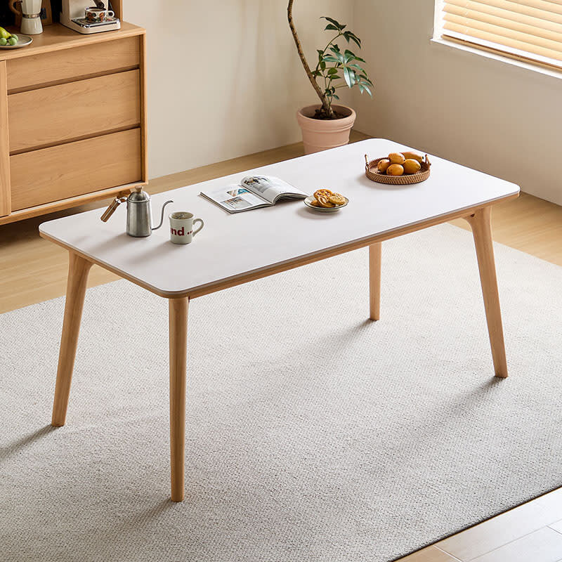Table à manger 160 cm - Blanc et bois