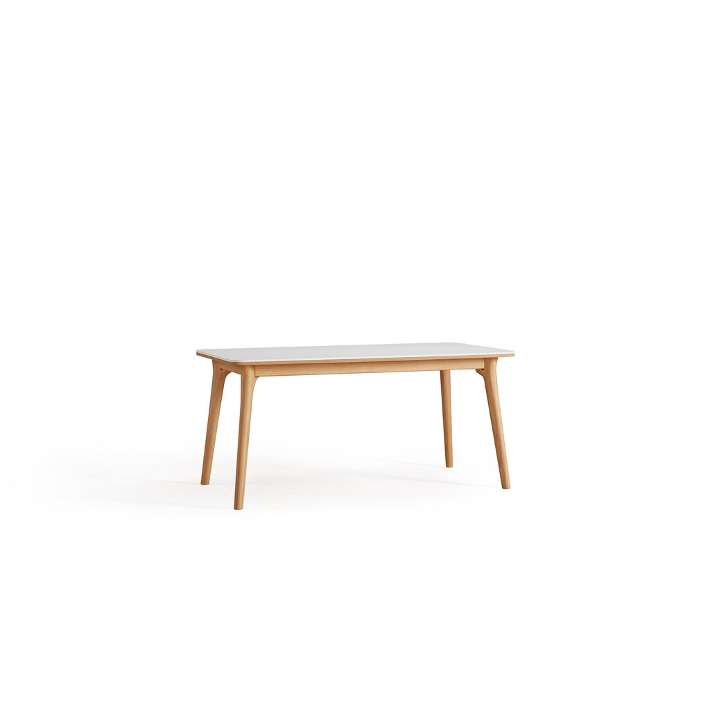 Table à manger 160 cm - Blanc et bois