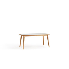 Table à manger 160 cm - Blanc et bois