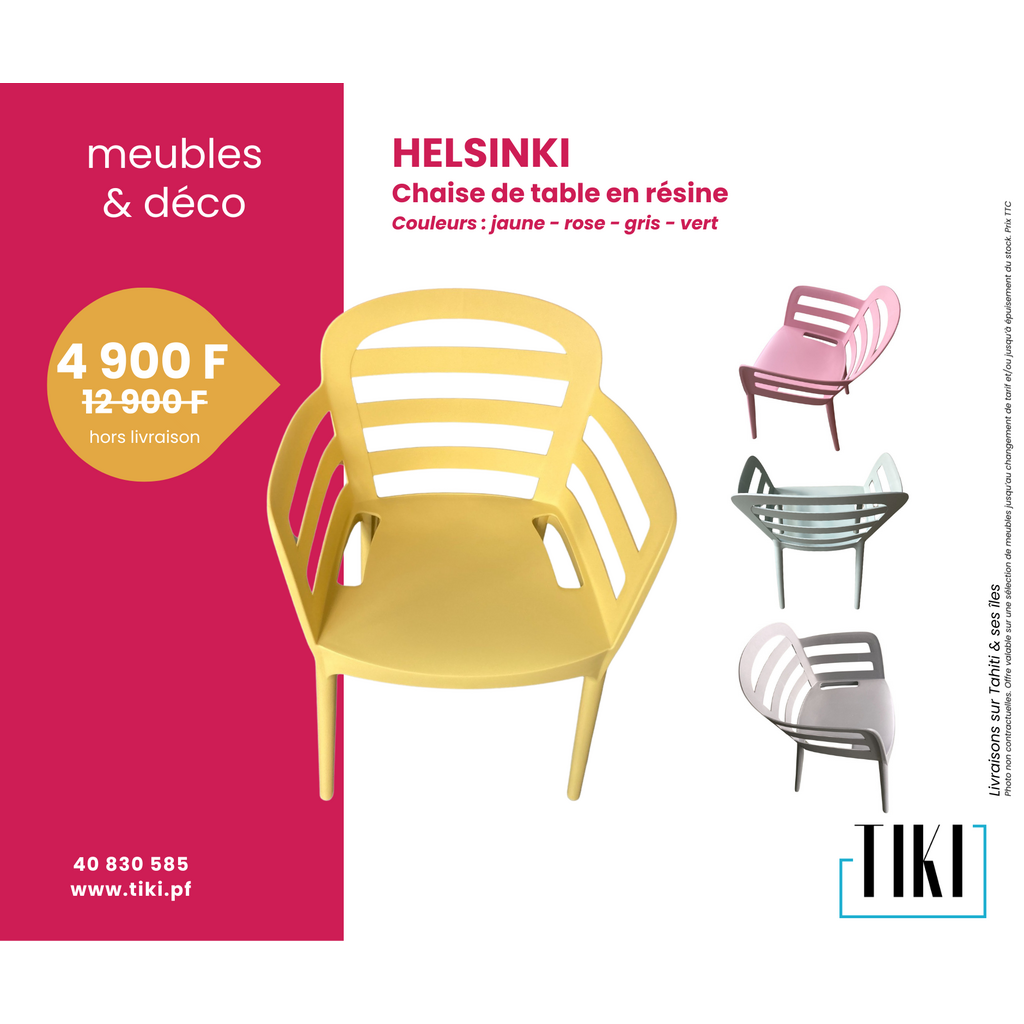 Helsinki - Chaise de table en résine