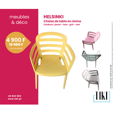 Helsinki - Chaise de table en résine