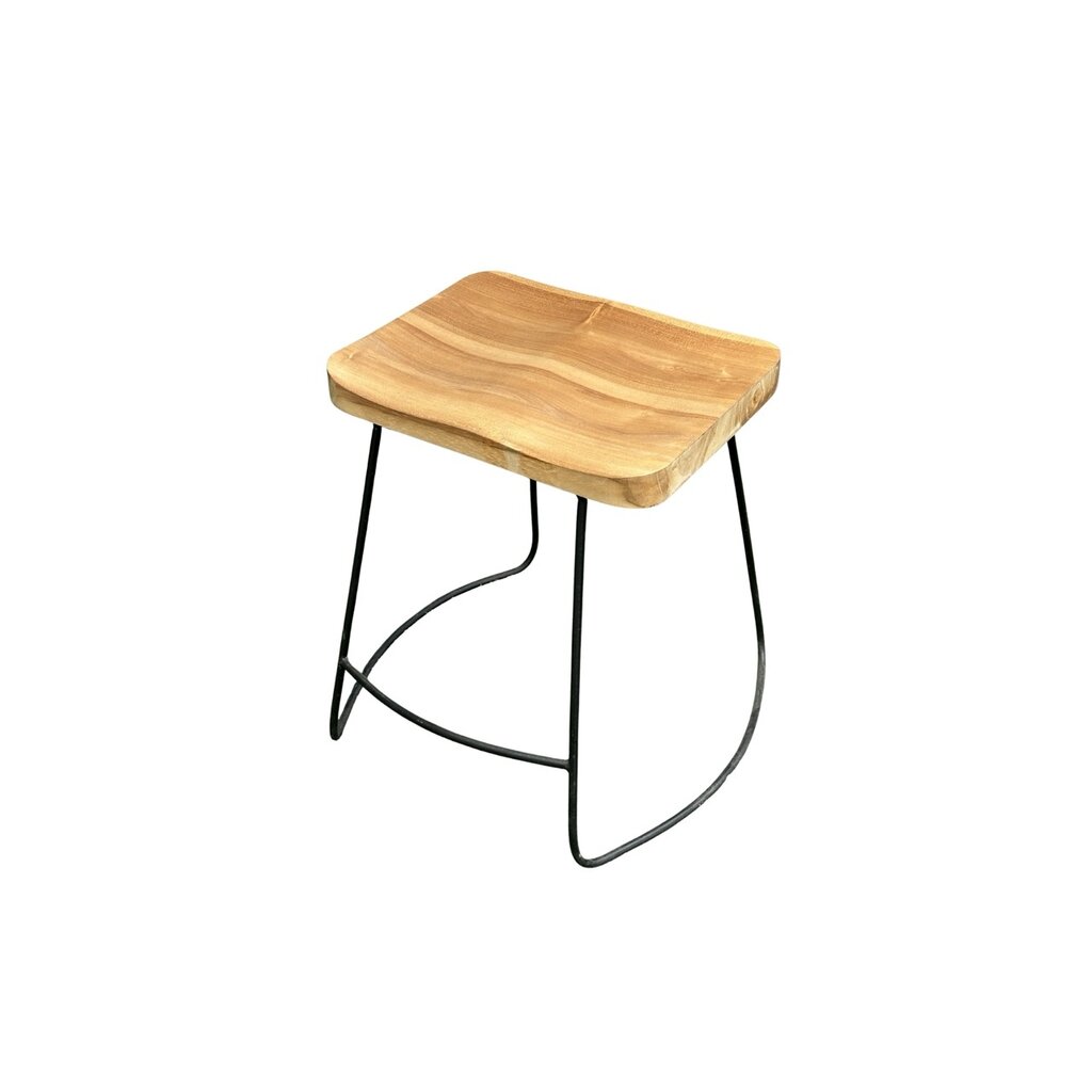 Tabouret Loko en Teck + métal