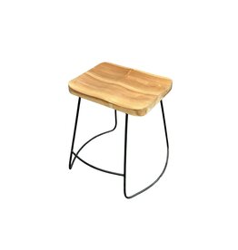 Tabouret Loko en Teck + métal