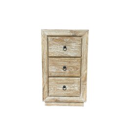 Table de chevet 3 tiroirs W 115 cérusé