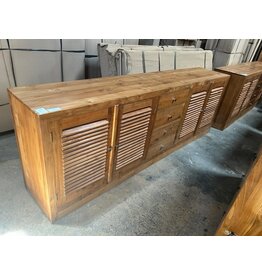 Krepyak - Buffet en teck 4 portes 4 tiroirs 250x45x85 cm Brut