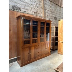 Vaisselier en Teck 8 portes dont 4 vitrées et 4 tiroirs 180x45x200 cm