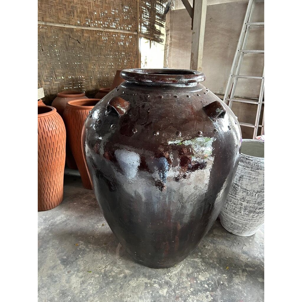 Vase marron gloss