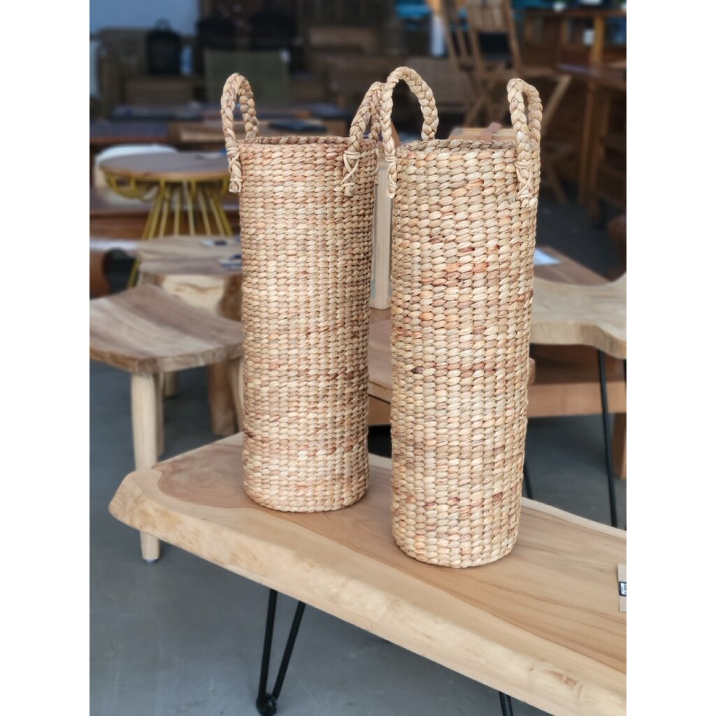 Panier avec 2 anses en rotin 21x21x58 cm