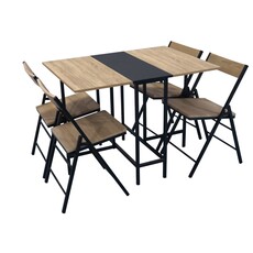 Table à manger Novane + 4 chaises 130x80x75 cm