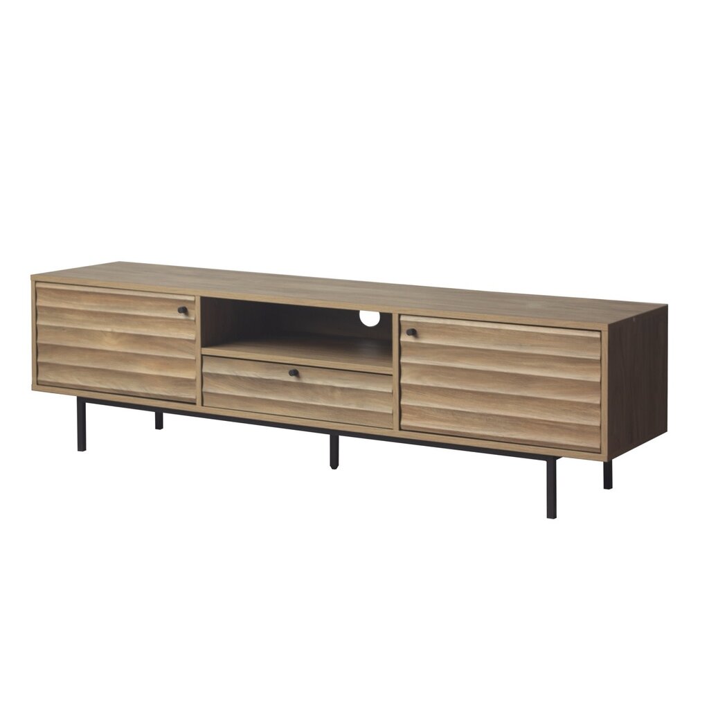 Meuble TV Harmonie 2 portes 1 tiroir 160x40x46 cm Noir bois