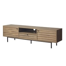 Meuble TV Harmonie 2 portes 1 tiroir 160x40x46 cm Noir bois