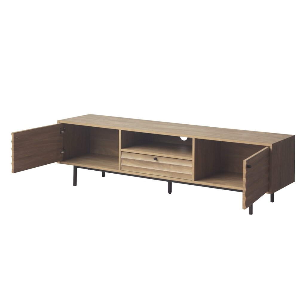 Meuble TV Harmonie 2 portes 1 tiroir 160x40x46 cm Noir bois