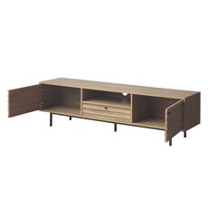 Meuble TV Harmonie 2 portes 1 tiroir 160x40x46 cm Noir bois