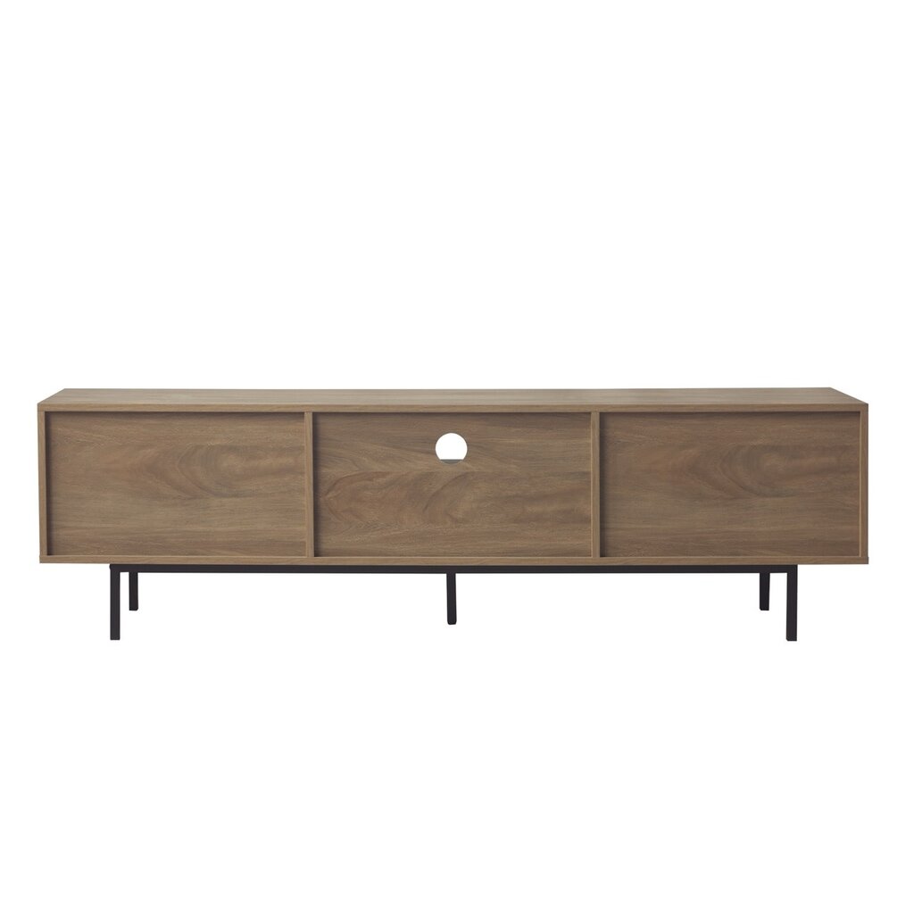 Meuble TV Harmonie 2 portes 1 tiroir 160x40x46 cm Noir bois
