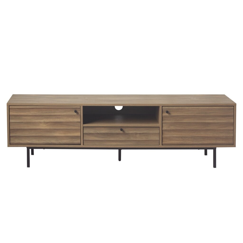 Meuble TV Harmonie 2 portes 1 tiroir 160x40x46 cm Noir bois