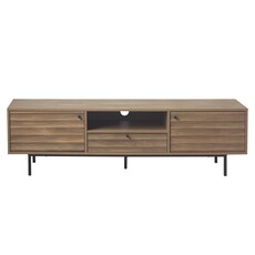 Meuble TV Harmonie 2 portes 1 tiroir 160x40x46 cm Noir bois