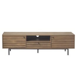 Meuble TV Harmonie 2 portes 1 tiroir 160x40x46 cm Noir bois