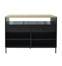 Buffet îlot Suri 2 tiroirs 120x60x201 cm