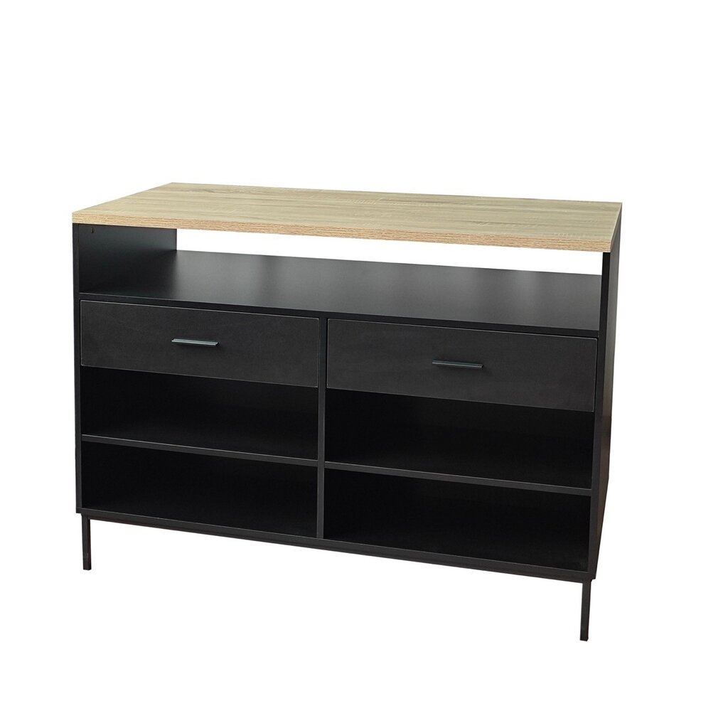 Buffet îlot Suri 2 tiroirs 120x60x201 cm