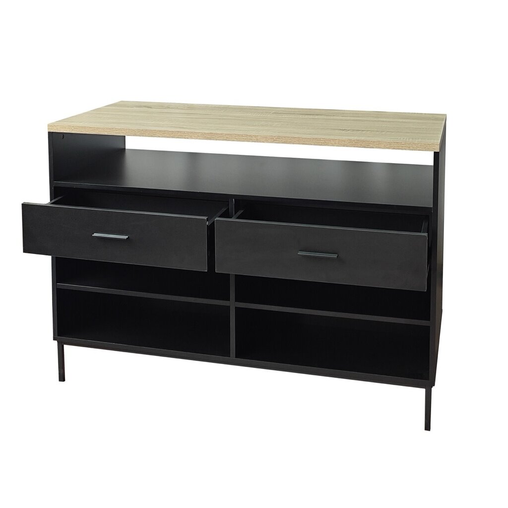 Buffet îlot Suri 2 tiroirs 120x60x201 cm