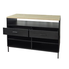 Buffet îlot Suri 2 tiroirs 120x60x201 cm