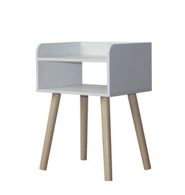 Table de chevet Bloom 40x30x55 cm Blanc